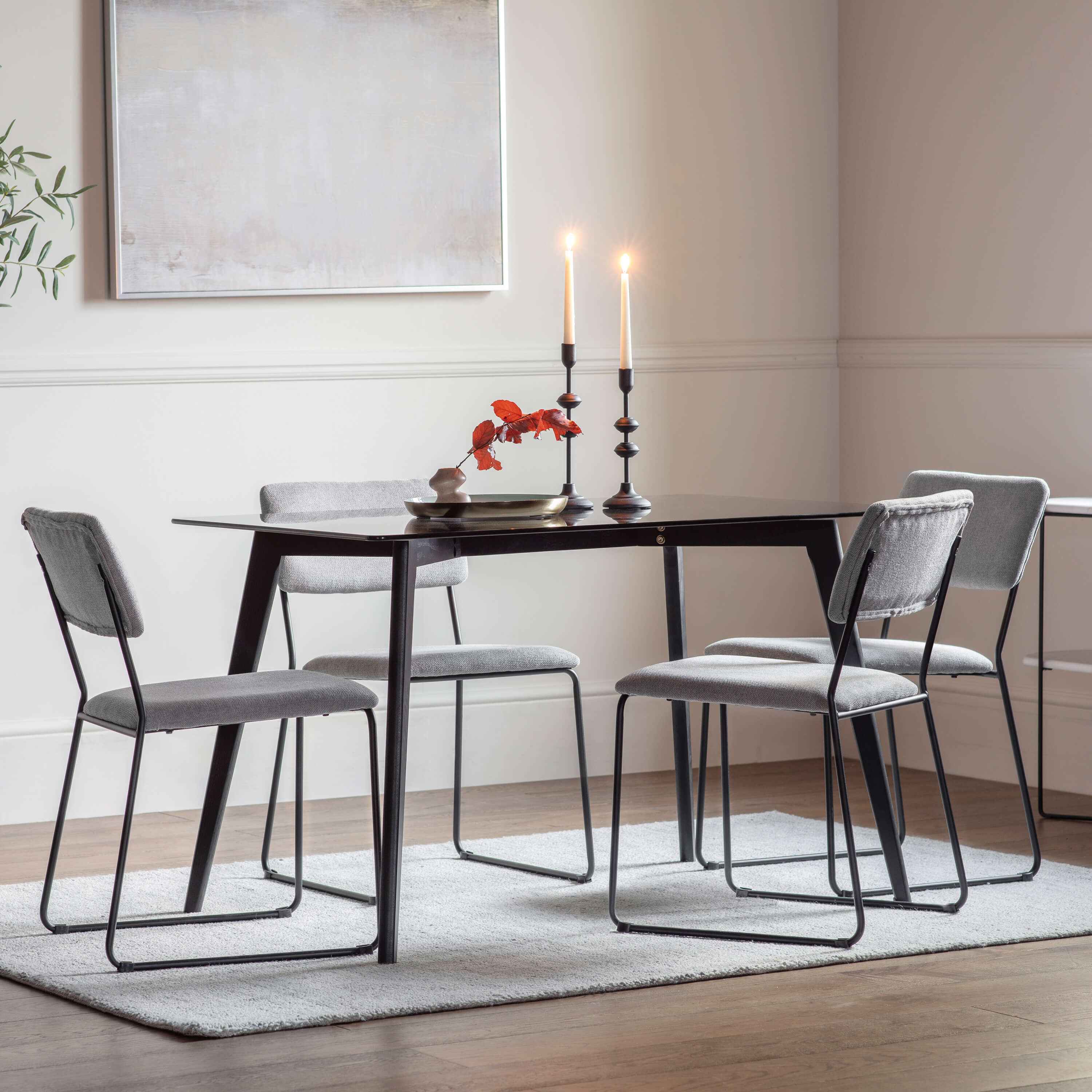 Blair Rectangle Dining Table Black 1200x800x750mm