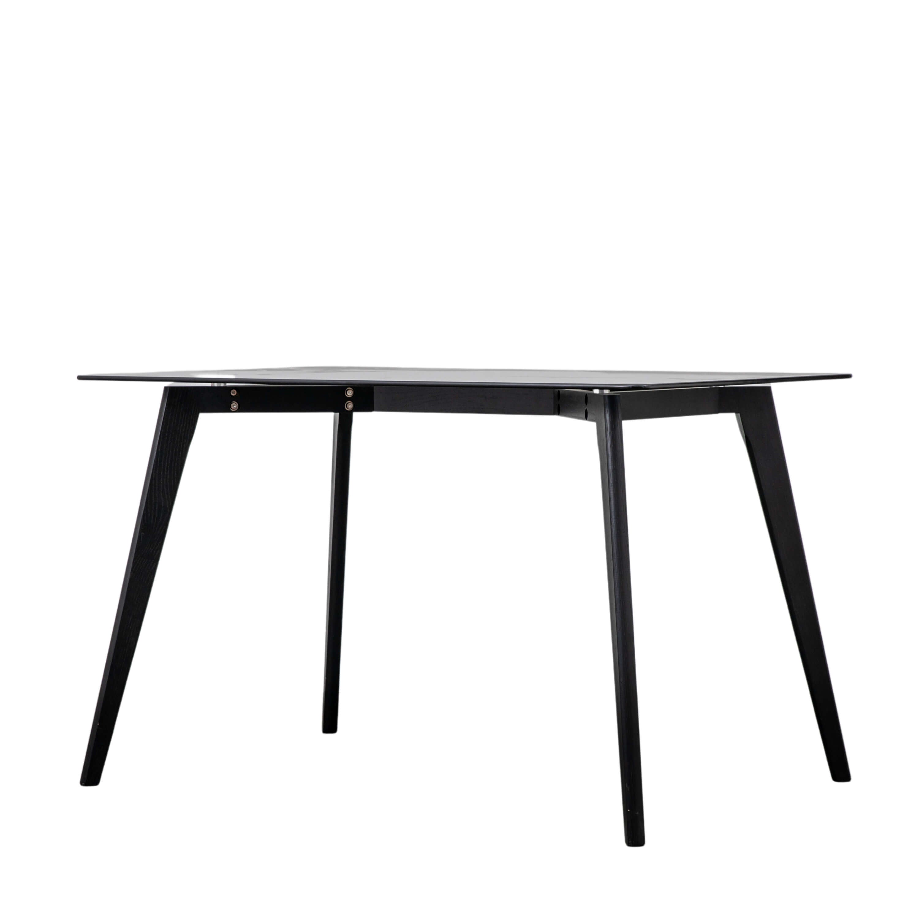 Blair Rectangle Dining Table Black 1200x800x750mm - WowCornwall