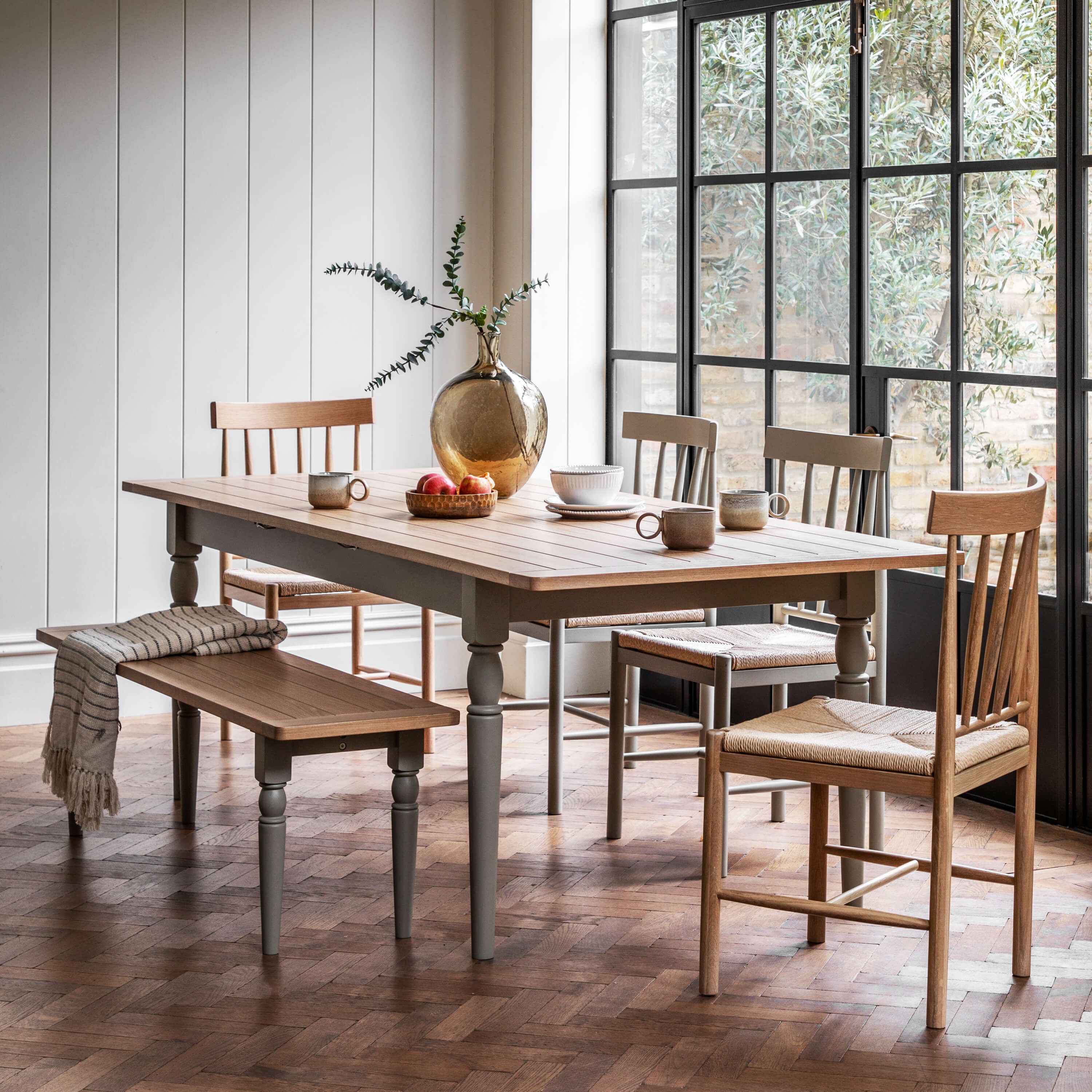 Newlyn Ext Dining Table Prairie 1800/2300x950x750mm