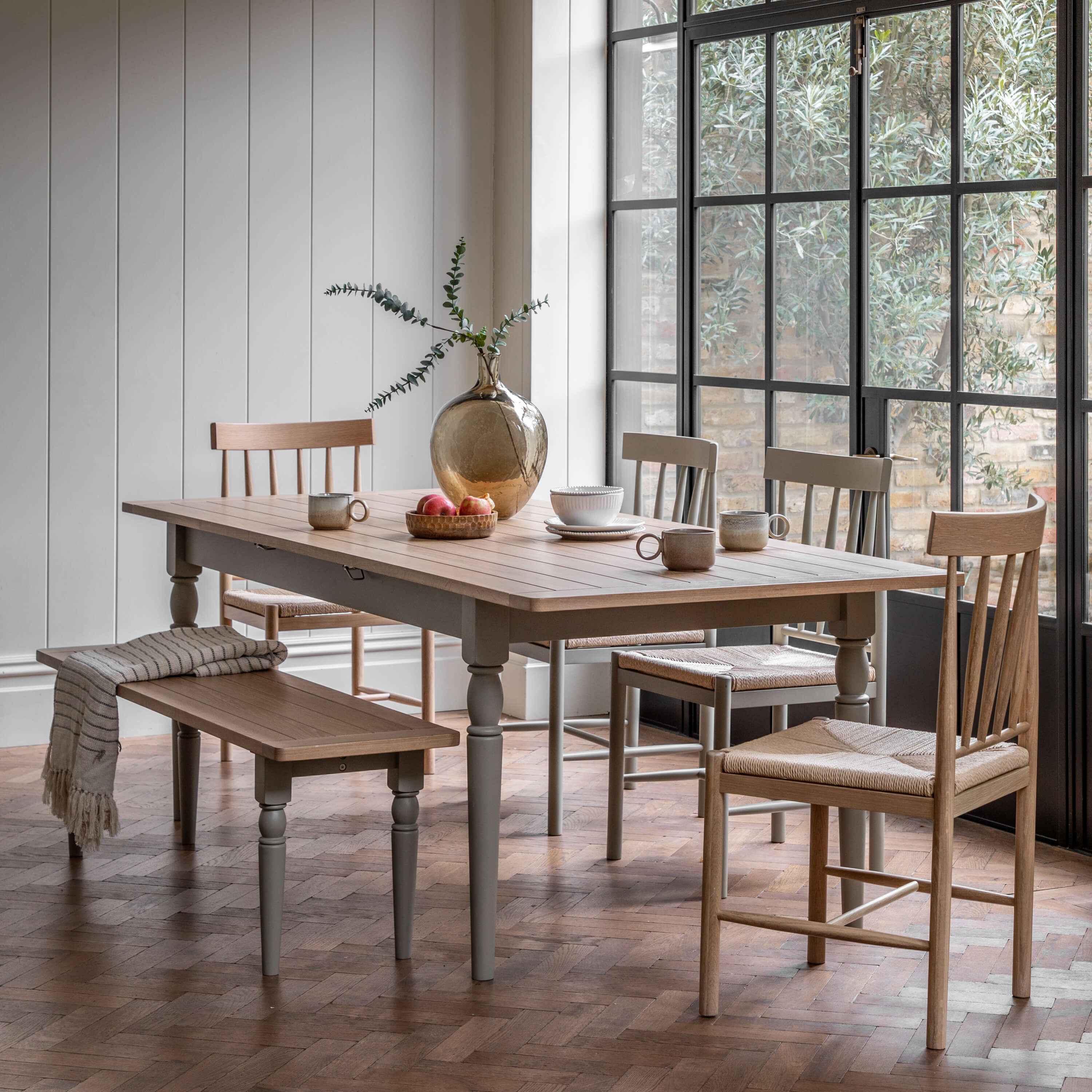 Newlyn Ext Dining Table Prairie 1800/2300x950x750mm