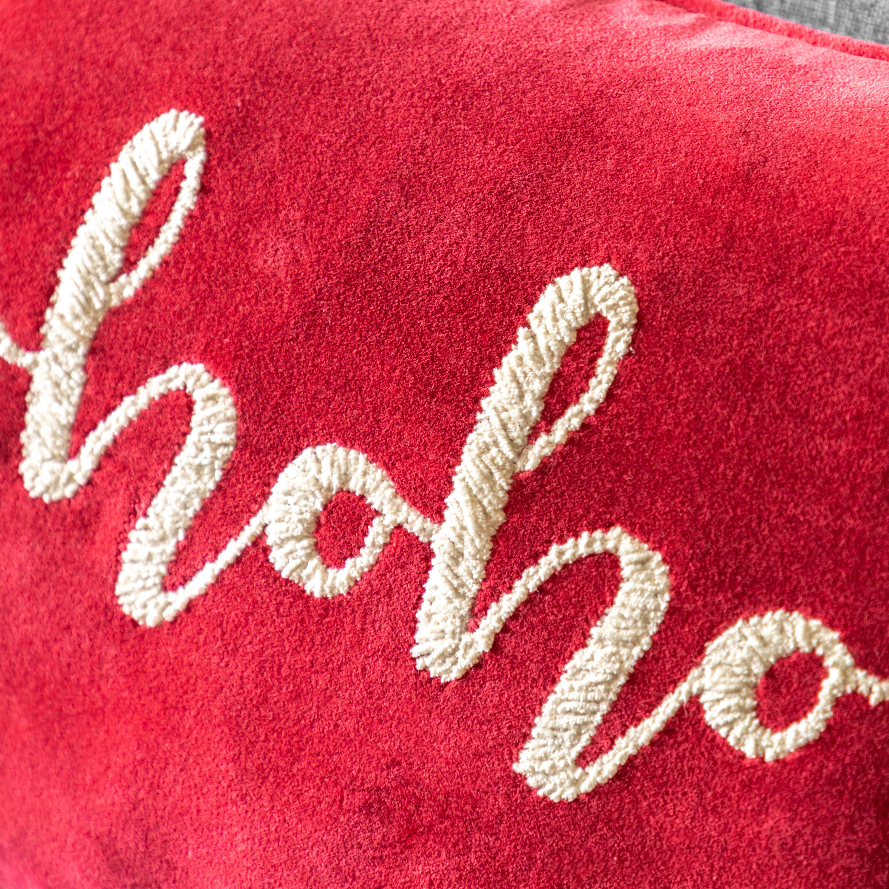 HoHoHo Chenille Embroidered Cushion - WowCornwall