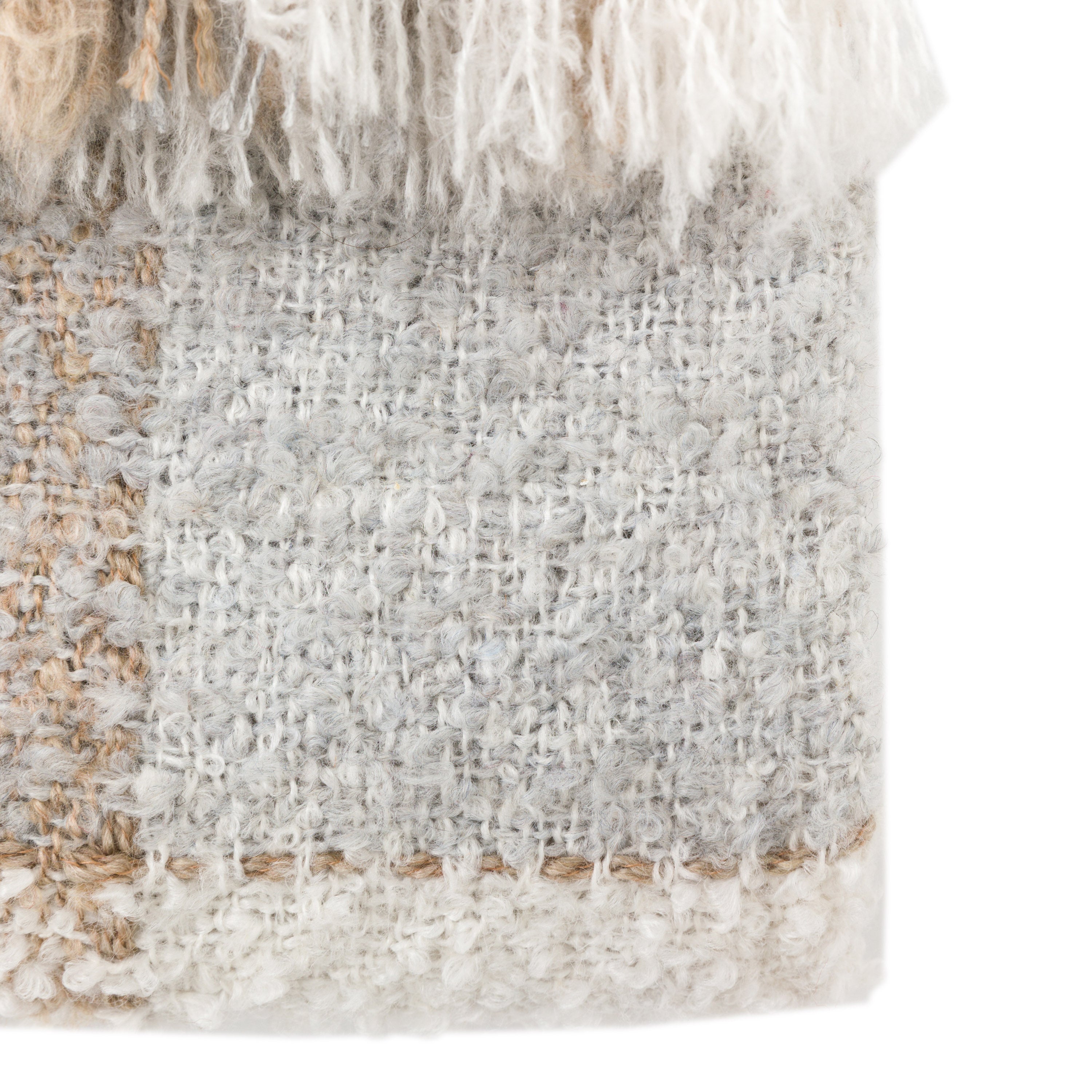 Autumn Check Boucle Throw Natural - WowCornwall
