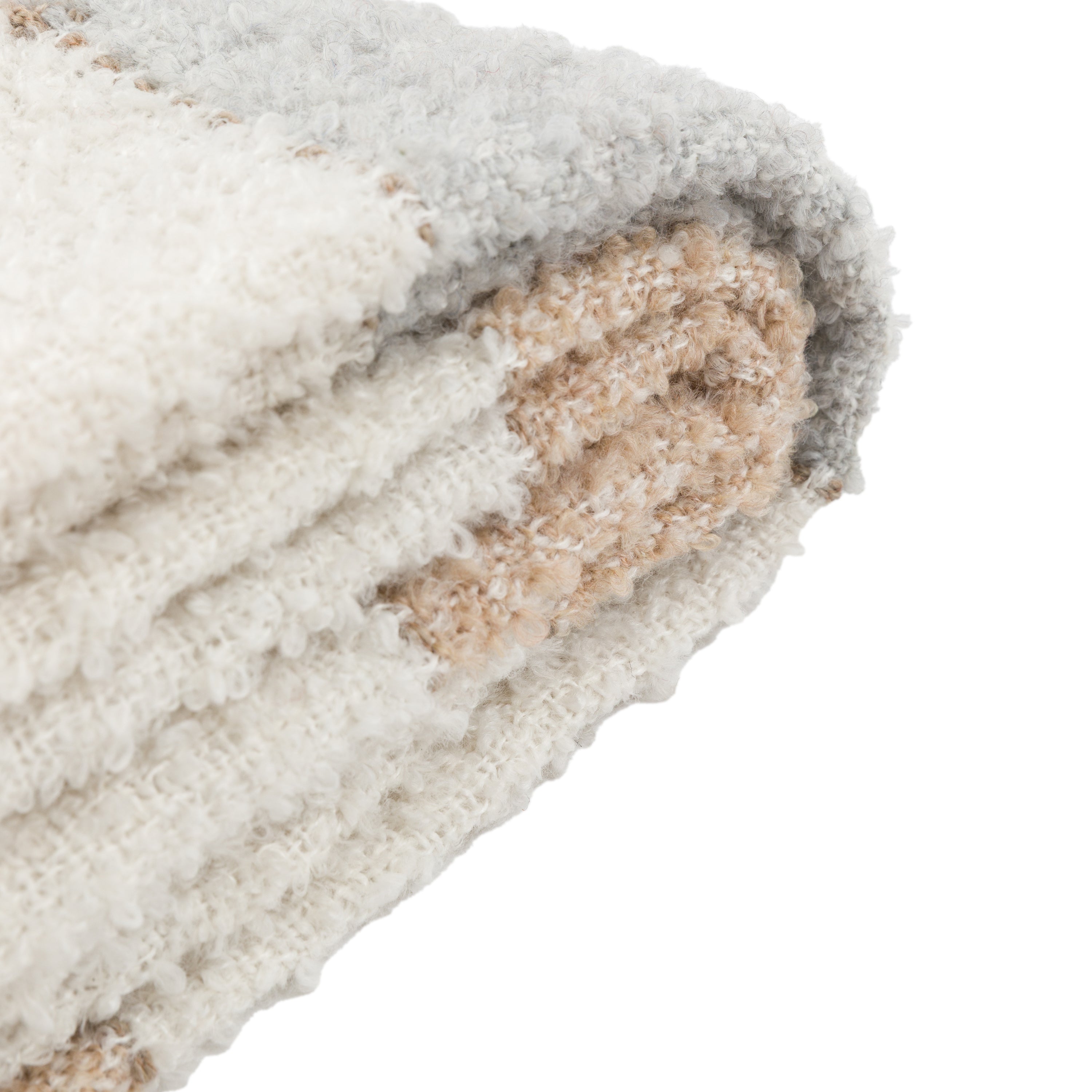 Autumn Check Boucle Throw Natural - WowCornwall