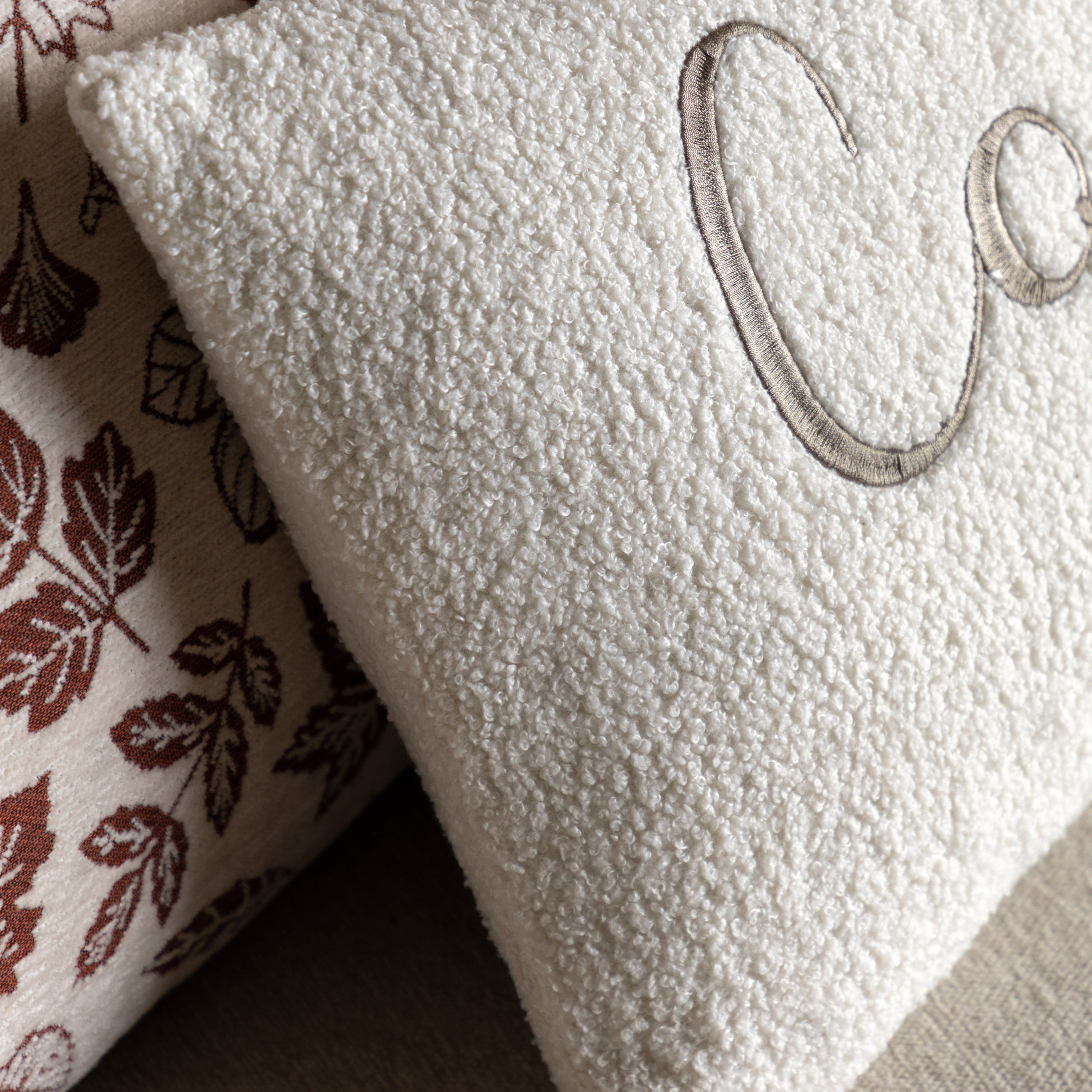 Cosy Embroidered Cushion - WowCornwall