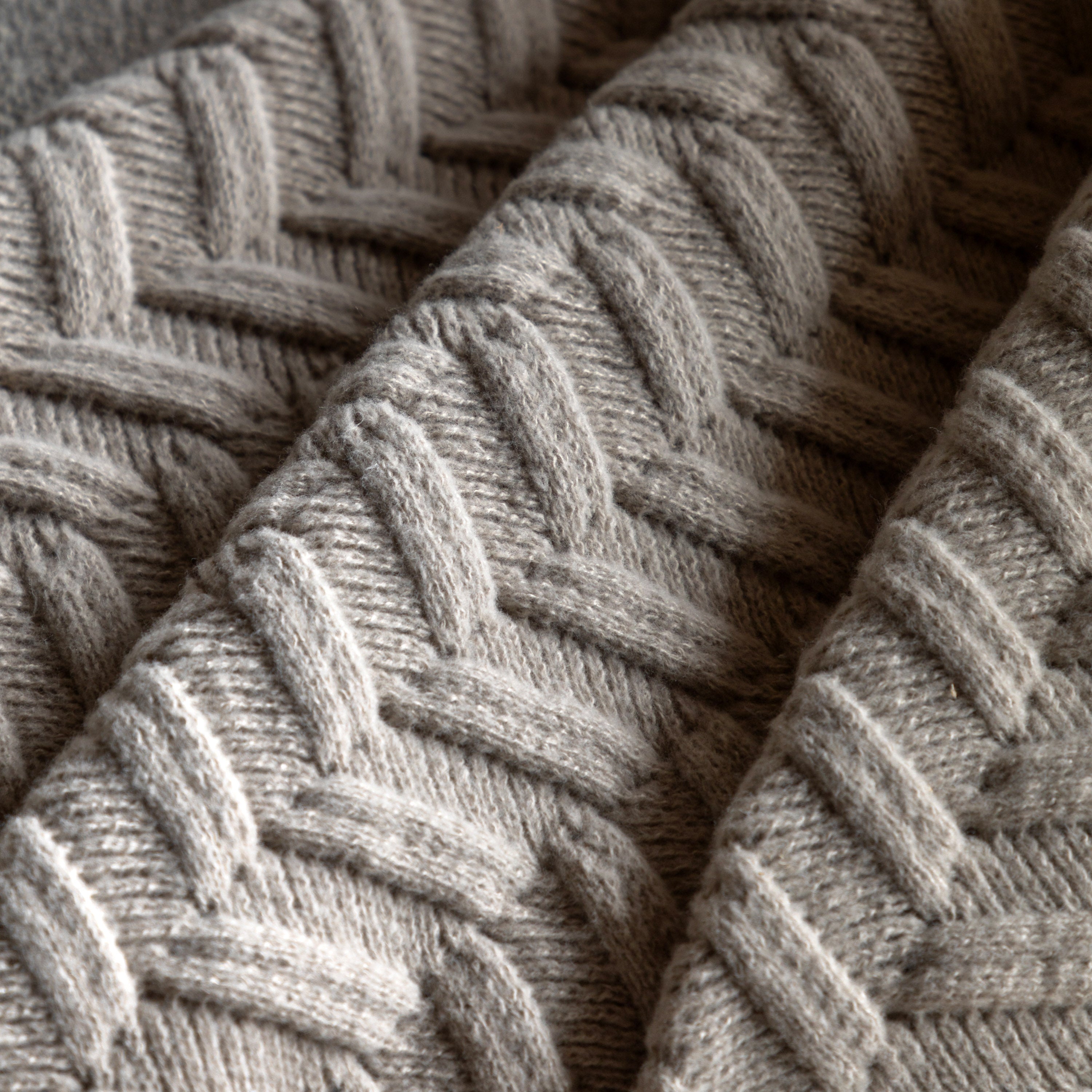 Herringbone Woven Throw Natural - WowCornwall
