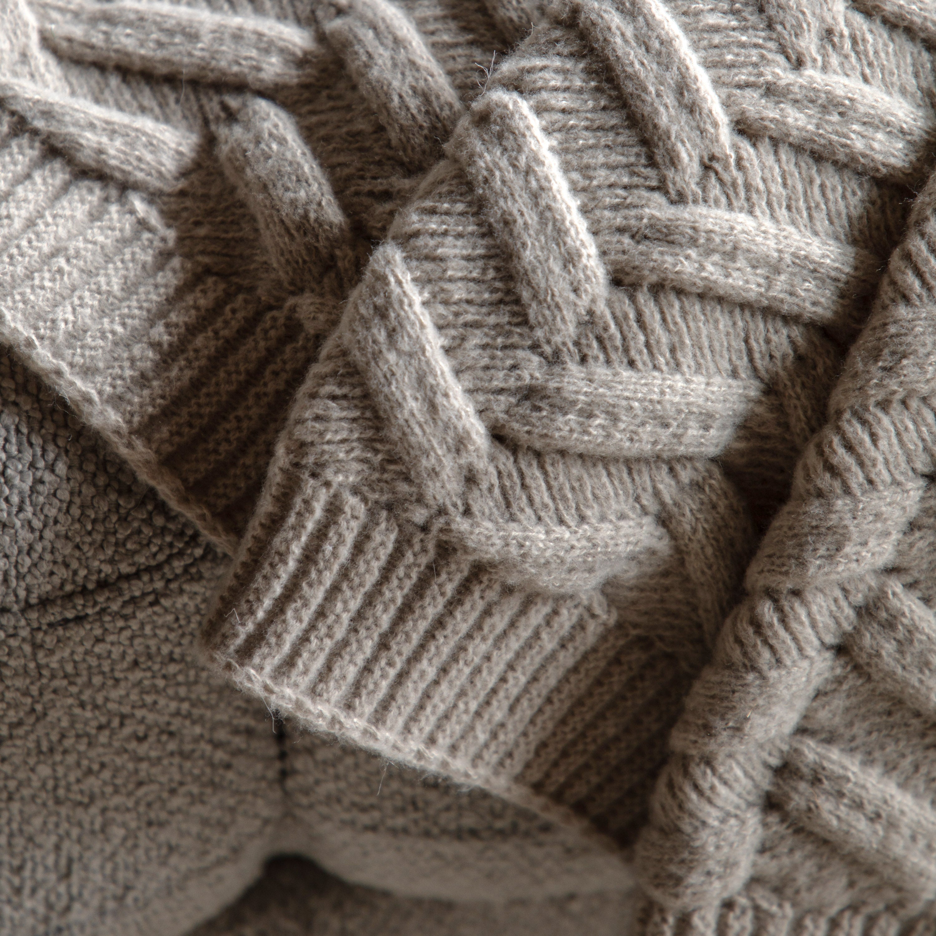 Herringbone Woven Throw Natural - WowCornwall