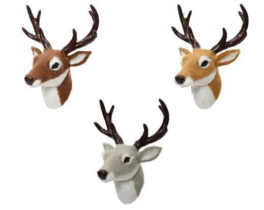 Deer painted antler Christmas Wall Decoration, three colours - WowCornwall