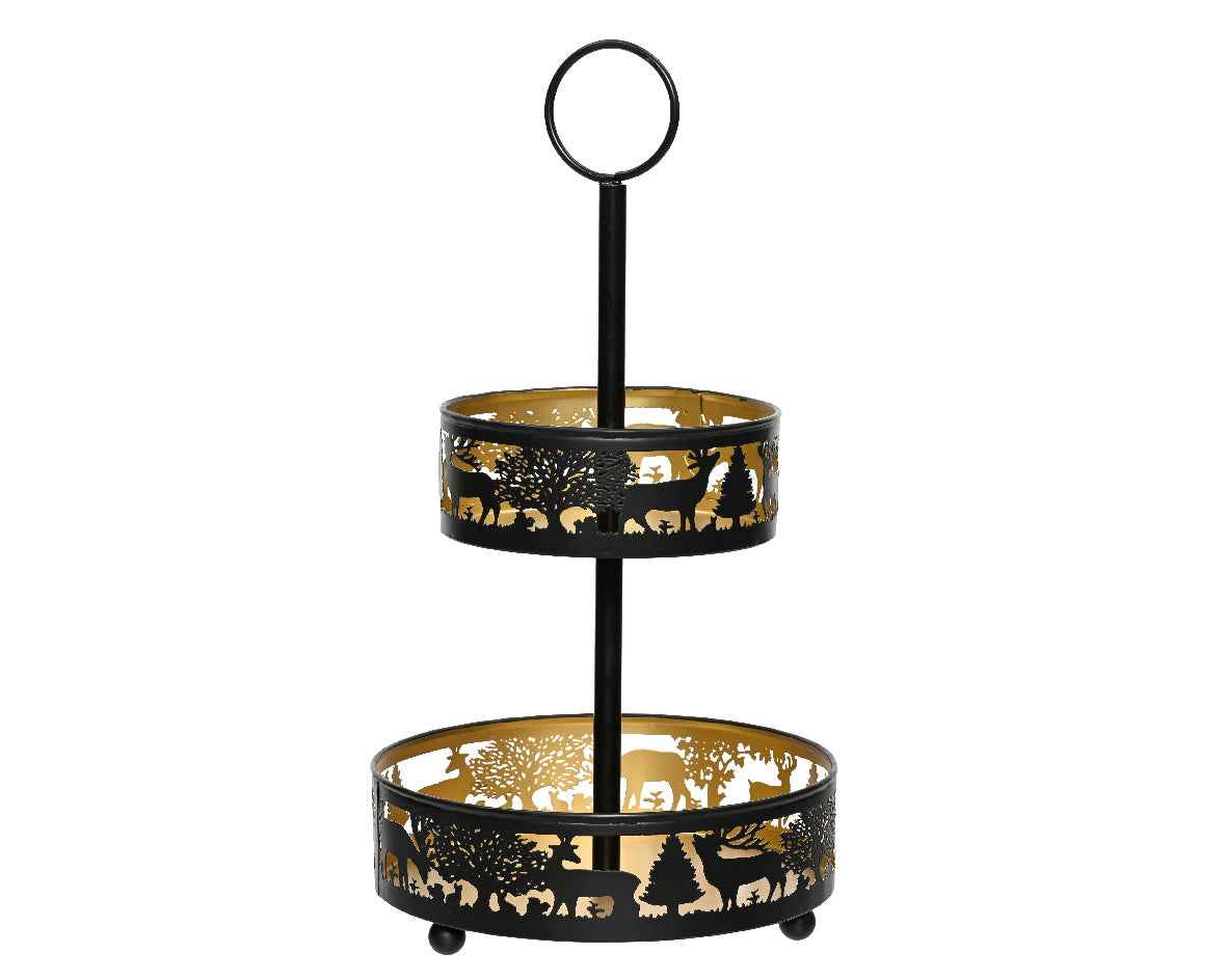 Gold and Black Cut Out Candle Stand
