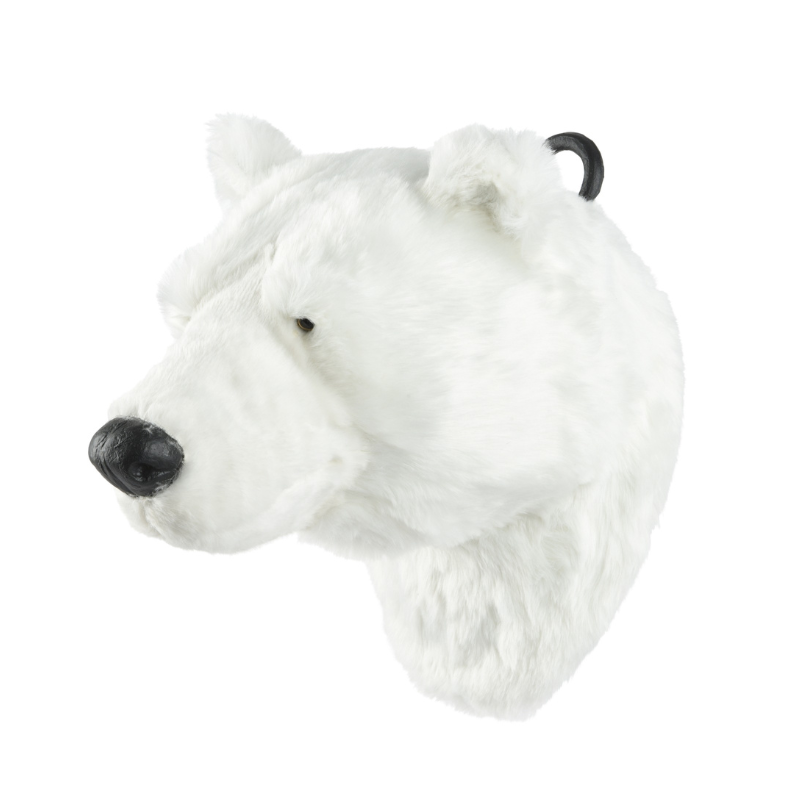 Polar Bear Head Decoration – White - WowCornwall