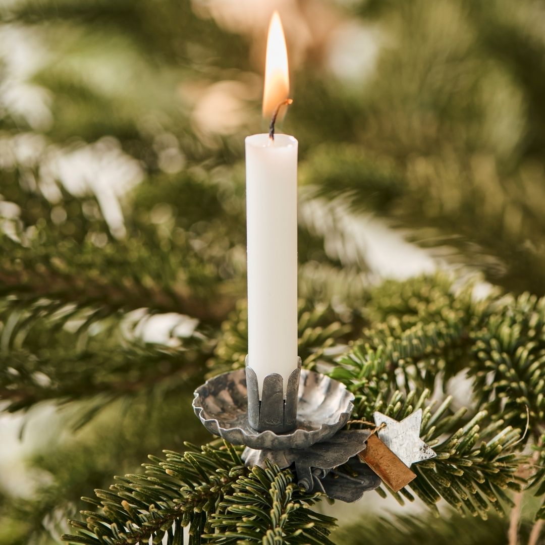 Box of 12 White Tapered Candles - WowCornwall
