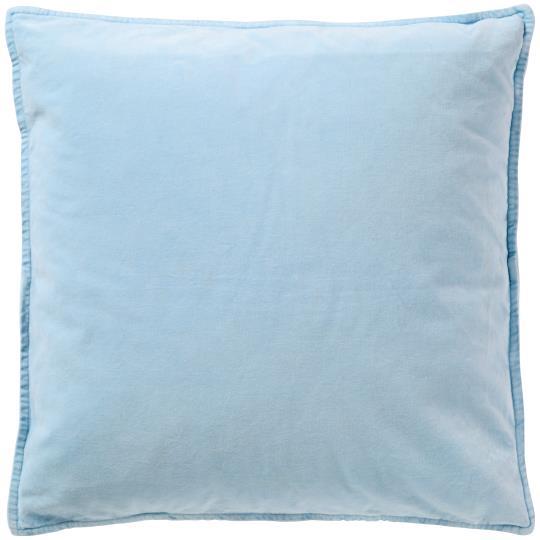 Cotton Velvet Square Cushion, Nordic Sky - WowCornwall