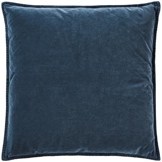Cotton Velvet Square Cushion, Historical Blue - WowCornwall