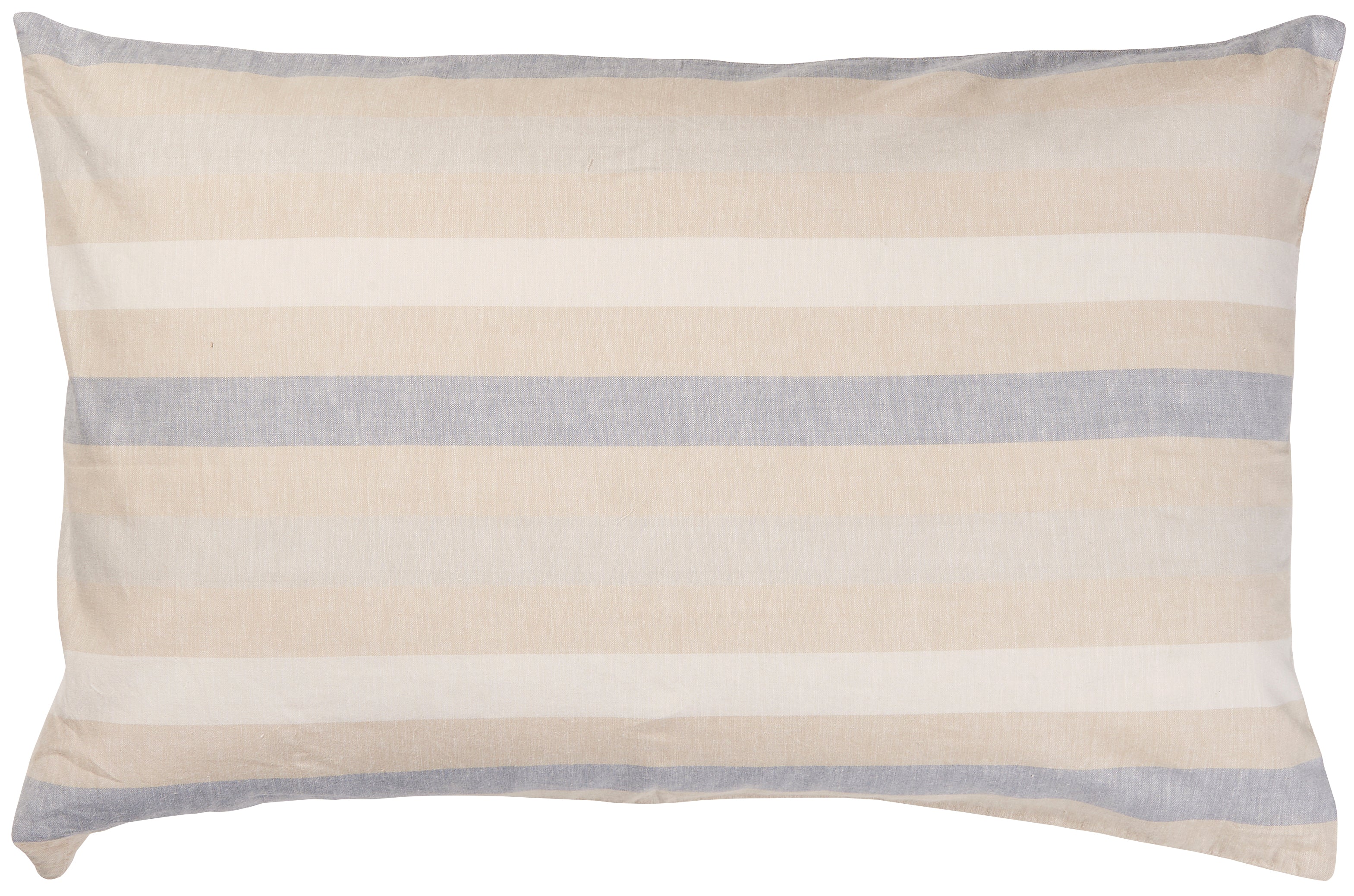 Rectangle Natural Warm White And Light Blue Stripes - WowCornwall