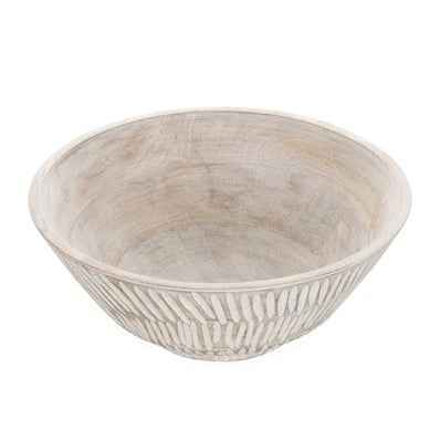 Bleached Mango Wood Bowl 30cm by Shoeless Joe