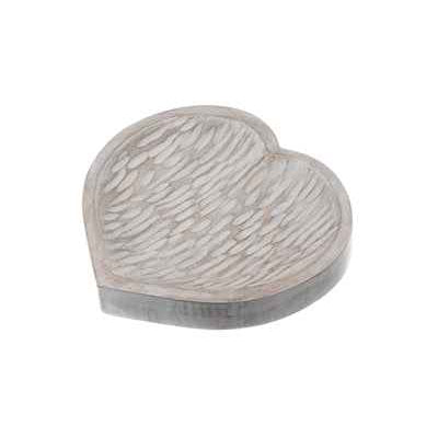 Bleached Mango Wood Heart 20cm by Shoeless Joe