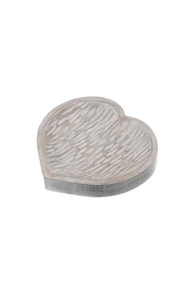 Bleached Mango Wood Heart 20cm by Shoeless Joe