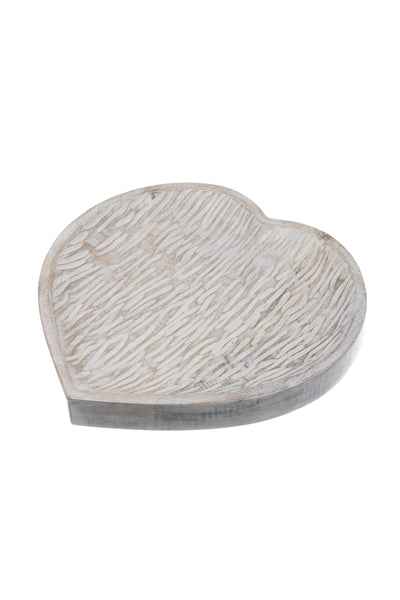 Bleached Mango Wood Heart 29cm by Shoeless Joe