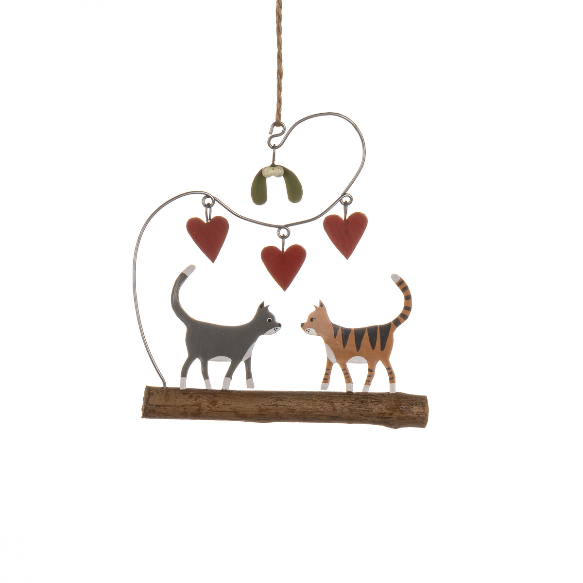 Cats on Twig Christmas Decoration - WowCornwall