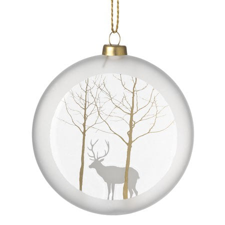 Frosted Glass Bauble Deer by Rader - WowCornwall