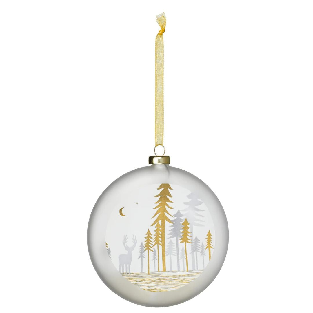 Frosted Glass Bauble Winter Landscape by Rader - WowCornwall