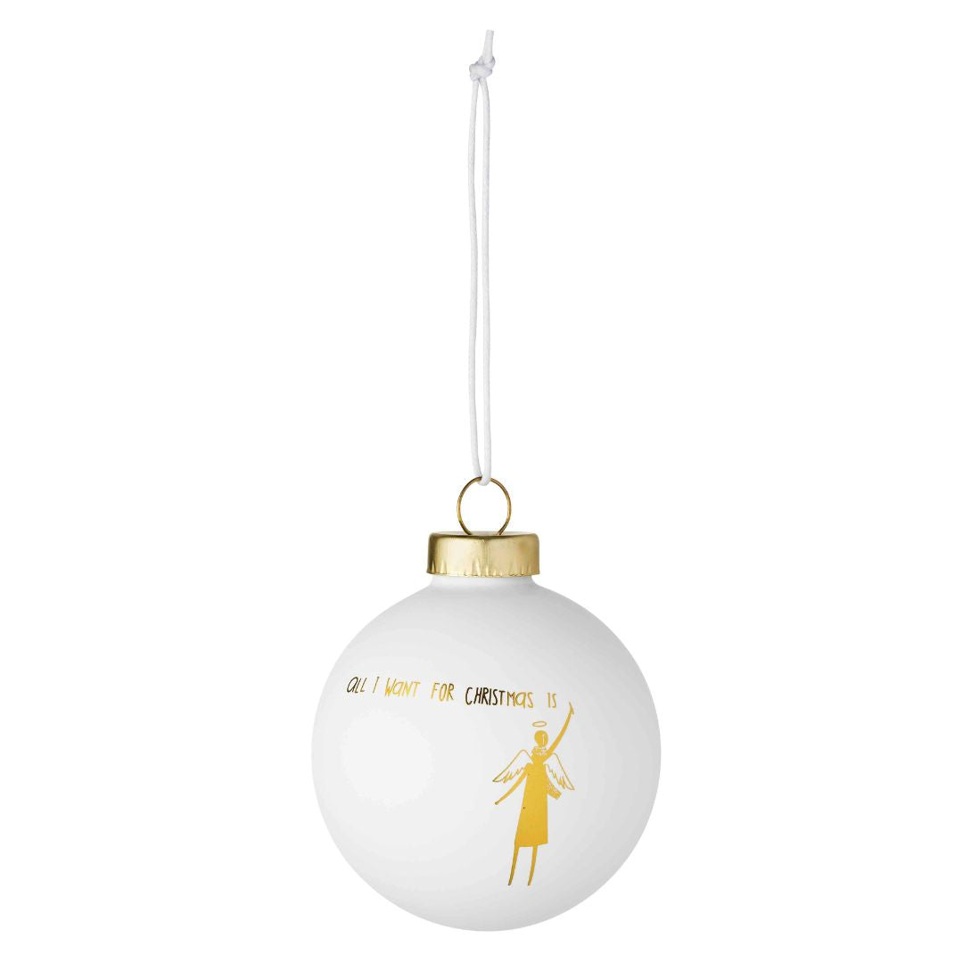 Winter Wonderland porcelain bauble All I Want by Rader - WowCornwall