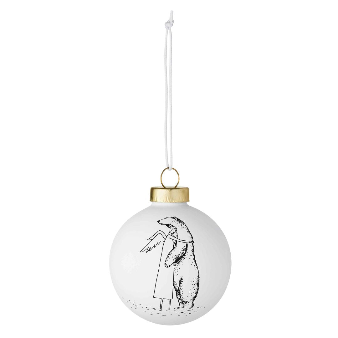 Winter Wonderland porcelain bauble Bear Hug by Rader - WowCornwall