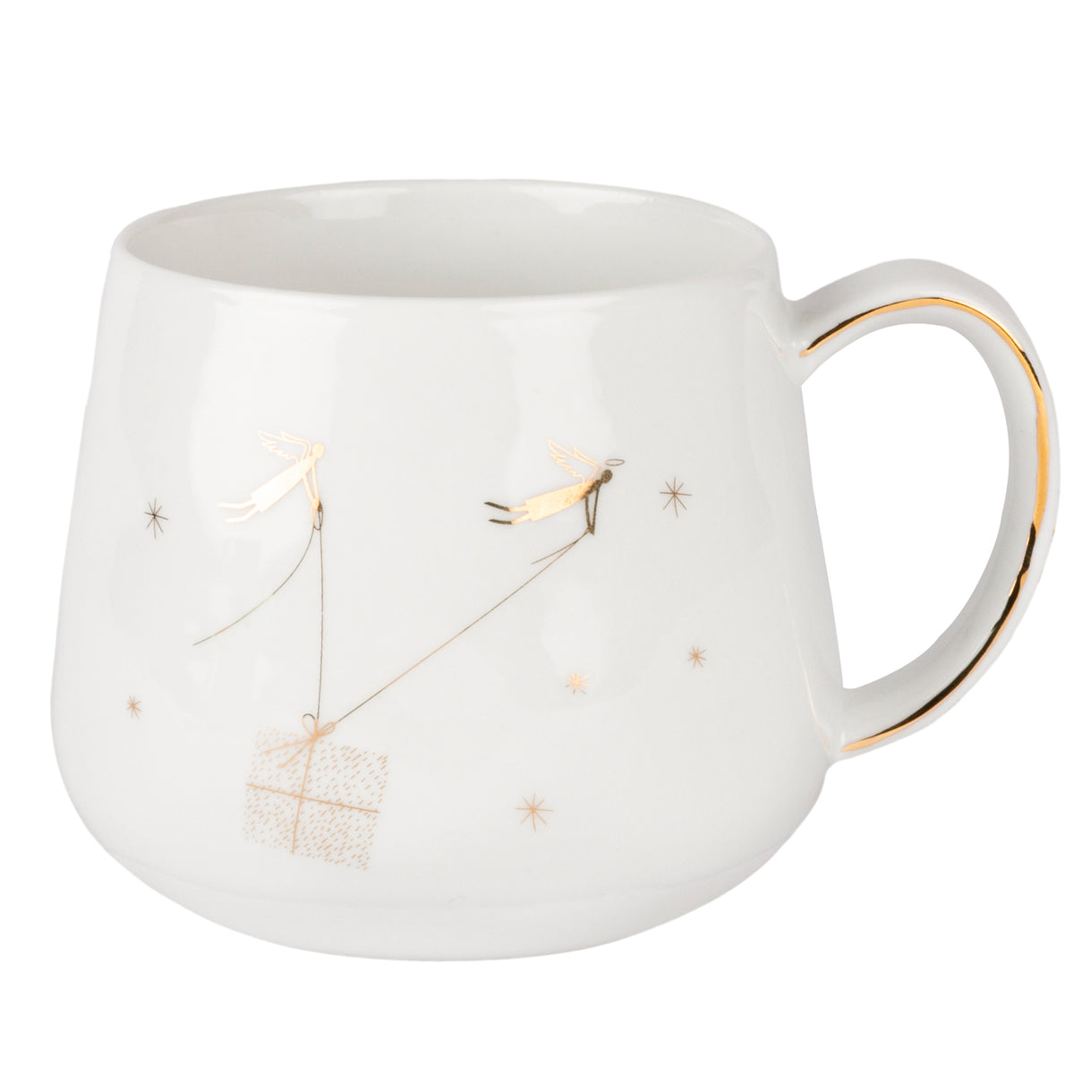 Winter Wonderland mug gold parcel service by Rader - WowCornwall