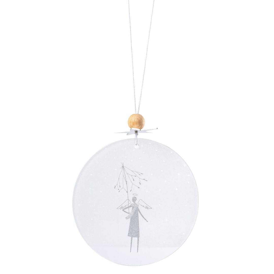 Winter Wonderland glass window picture mistletoe decoration by Rader - WowCornwall