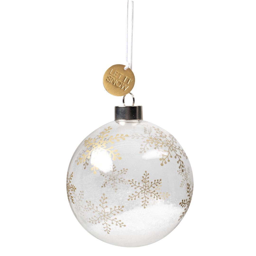 Wonderball Let it snow, gold Snow decoration by Rader - WowCornwall