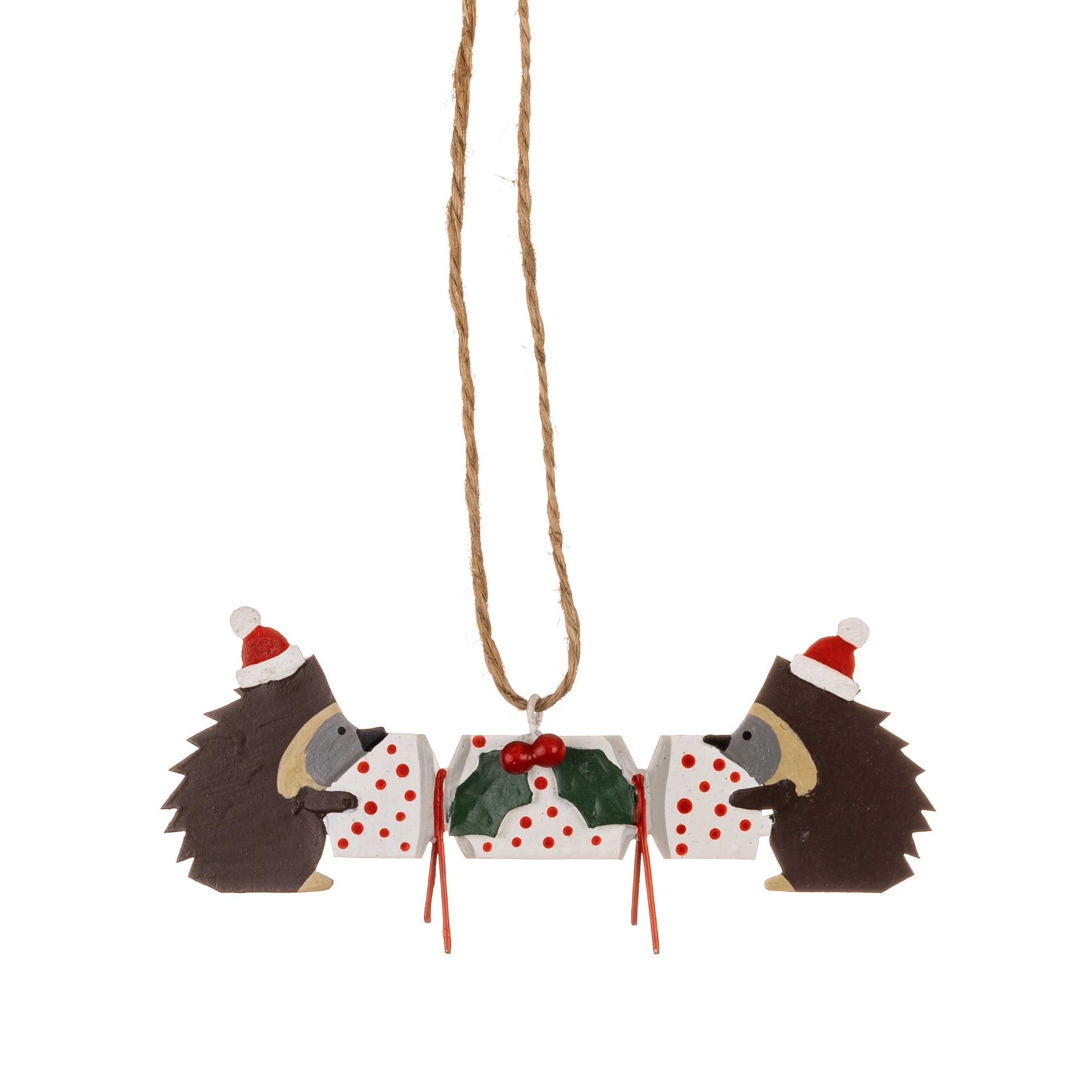 Hedgehogs & Spotty Cracker Decoration by Shoeless Joe - WowCornwall