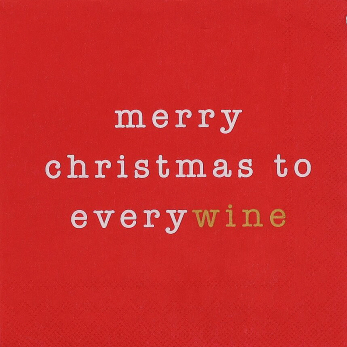 Rader Merry Christmas to Everywine Cocktail Napkin - WowCornwall
