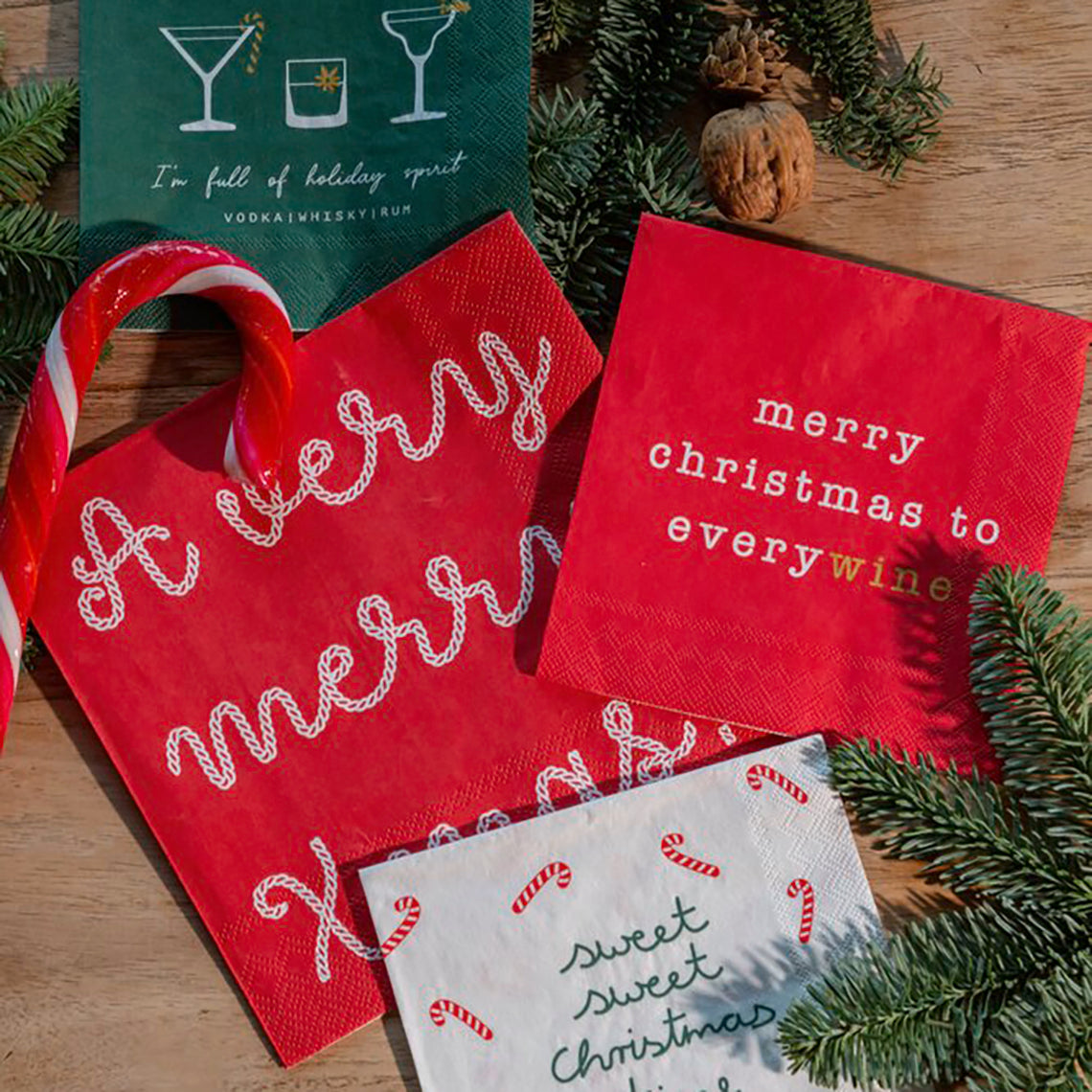 Rader "A very merry Xmas" Cocktail Napkin - WowCornwall