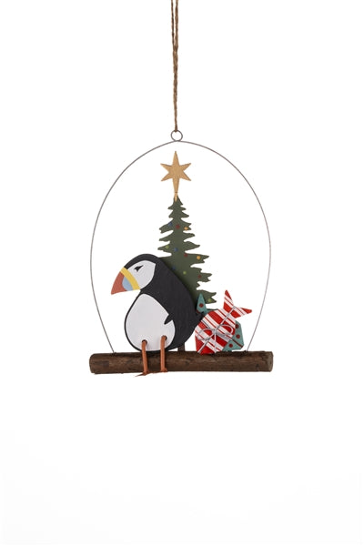 Puffin with Christmas gifts - WowCornwall