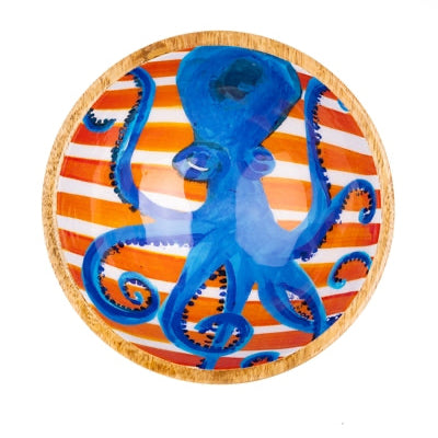 Octopus On Orange Dip Bowl - WowCornwall