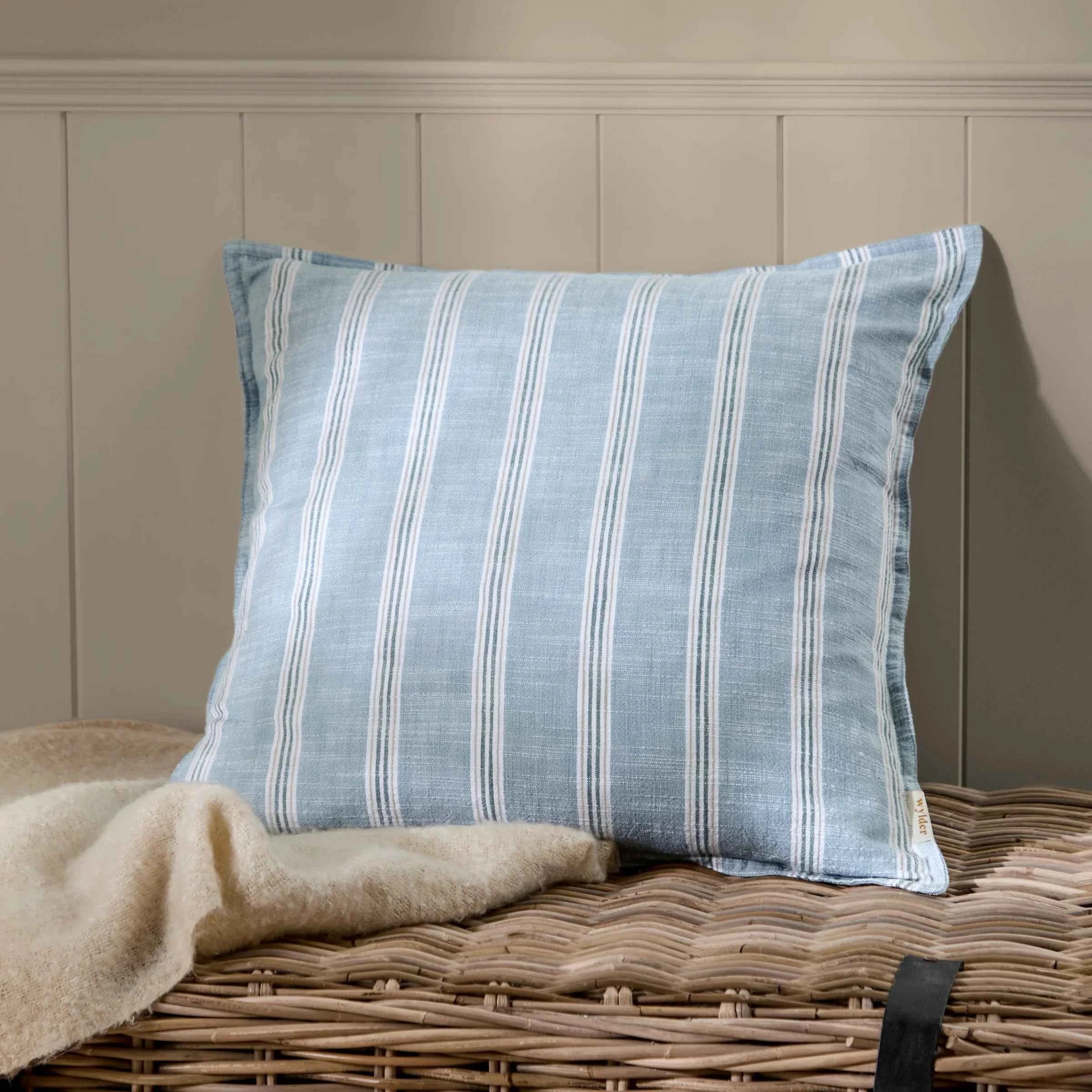 Stripe Cotton Cushion – Sail Blue