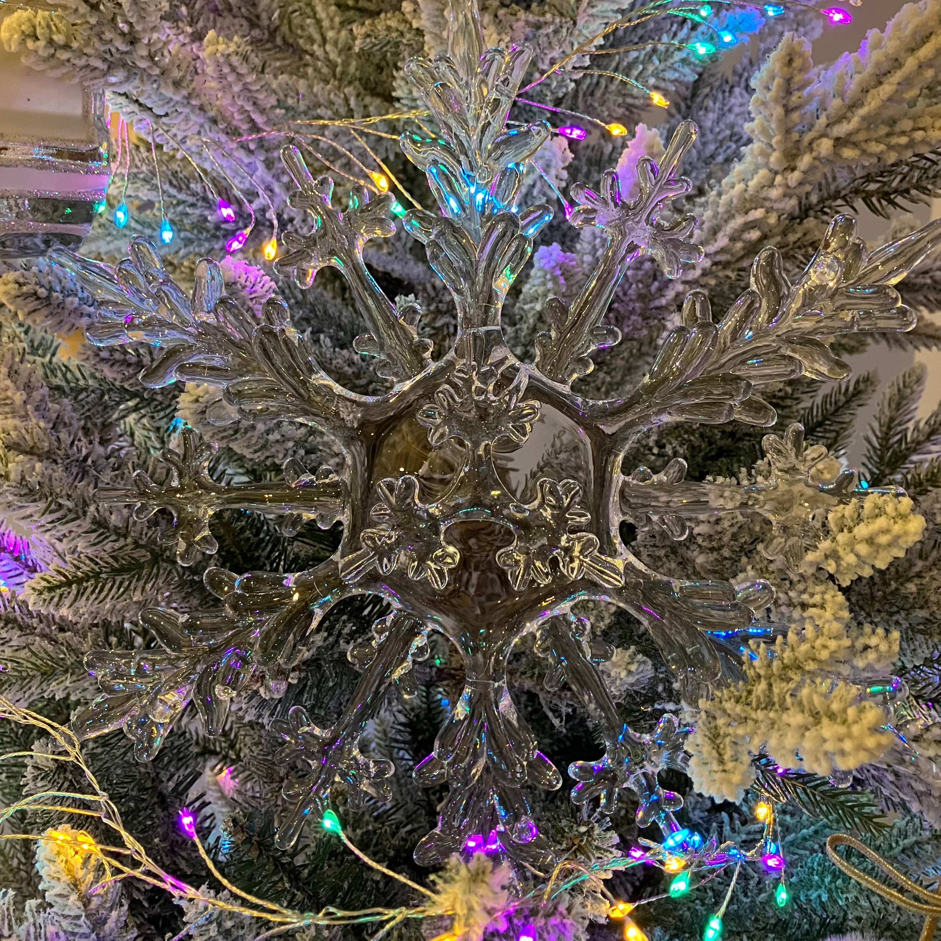 Acrylic hanging snowflake Christmas Decoration - WowCornwall