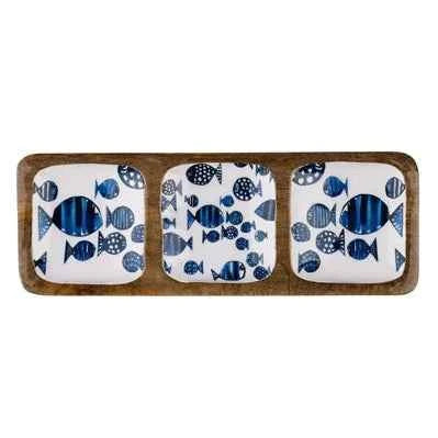 Shoeless Joe Barrier Reef Three Squares Tray – 43cm