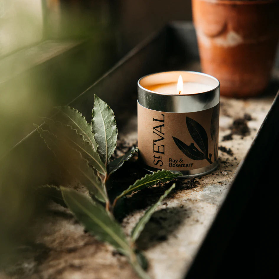 Bay & Rosemary, Scented Tin Candle - WowCornwall