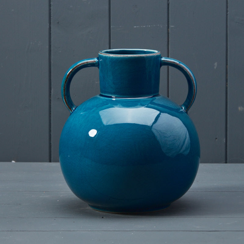 Blue Ceramic Vase (19.5cm)