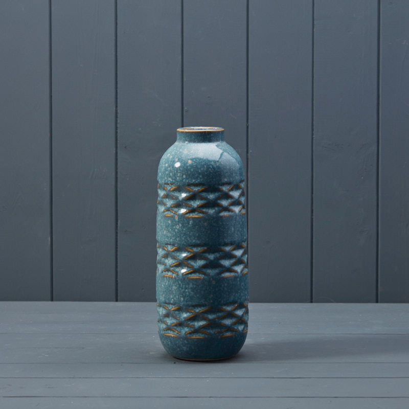 Blue Ceramic Vase (25.5cm)