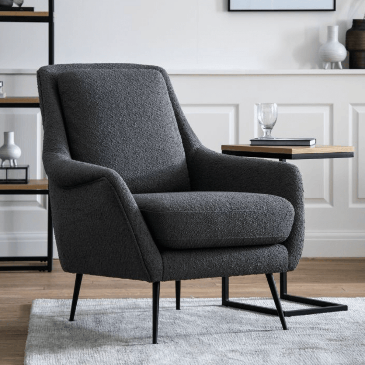 Harbour Armchair Dark Grey Linen - WowCornwall
