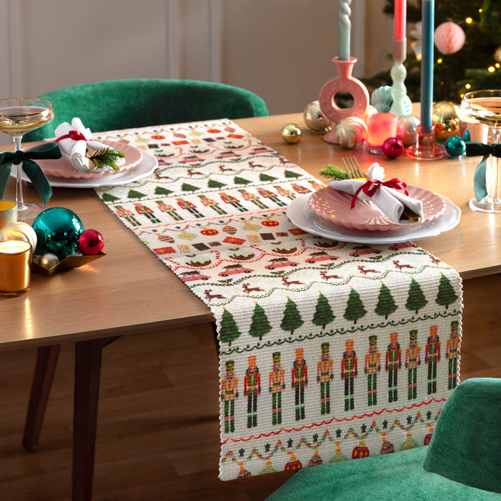 Christmas Celebration Festive Table Runner Multicolour - 2 sizes - WowCornwall
