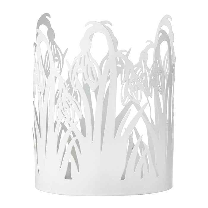 Candle Holder Snowdrop, Ø10cm Off-White