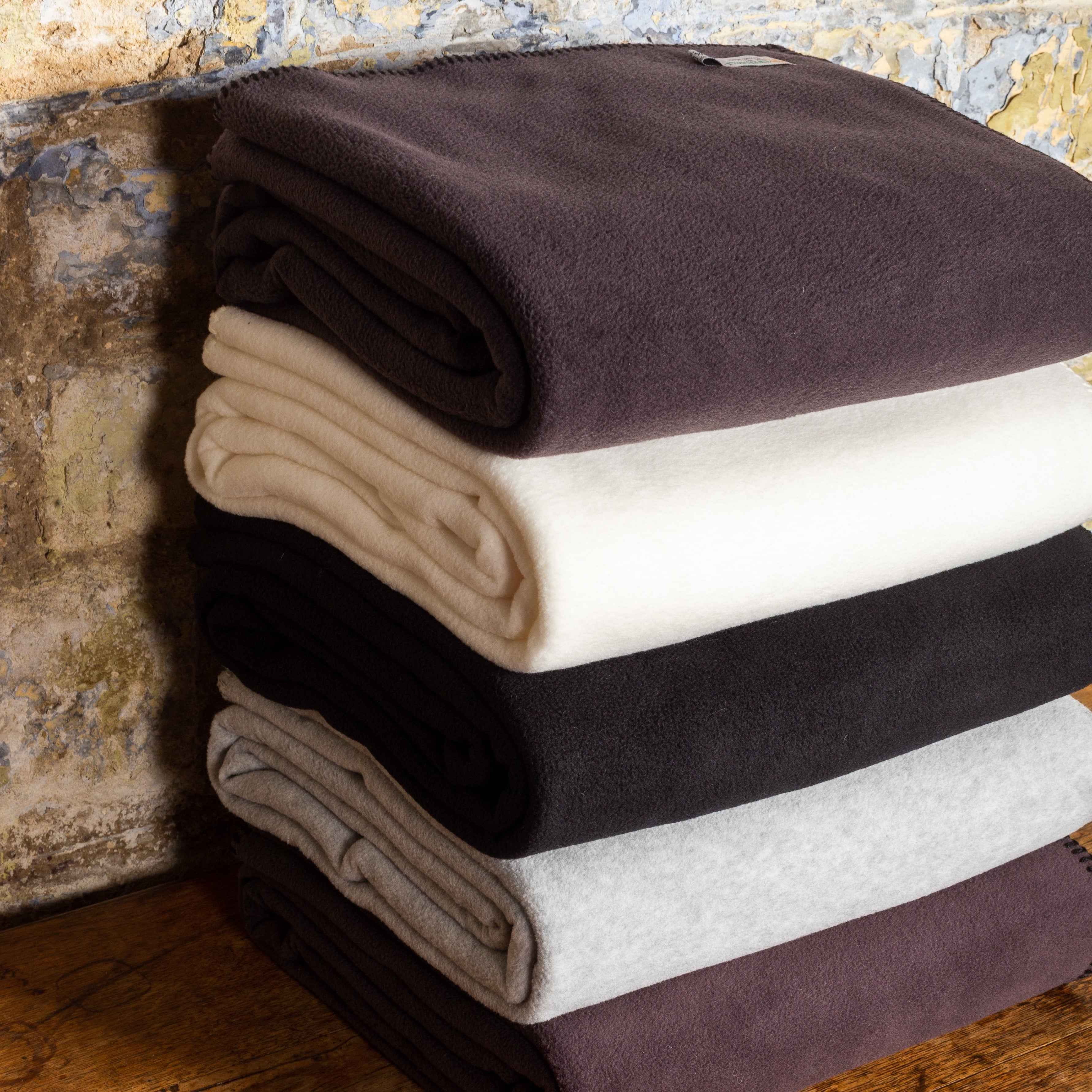 Tweedmill Fleece Throw in Charcoal, Chocolate & Silver Grey