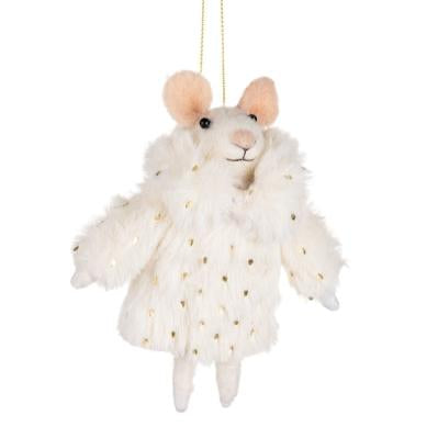 Chardonnay Mouse in Faux Fur Decoration by Shoeless Joe - WowCornwall