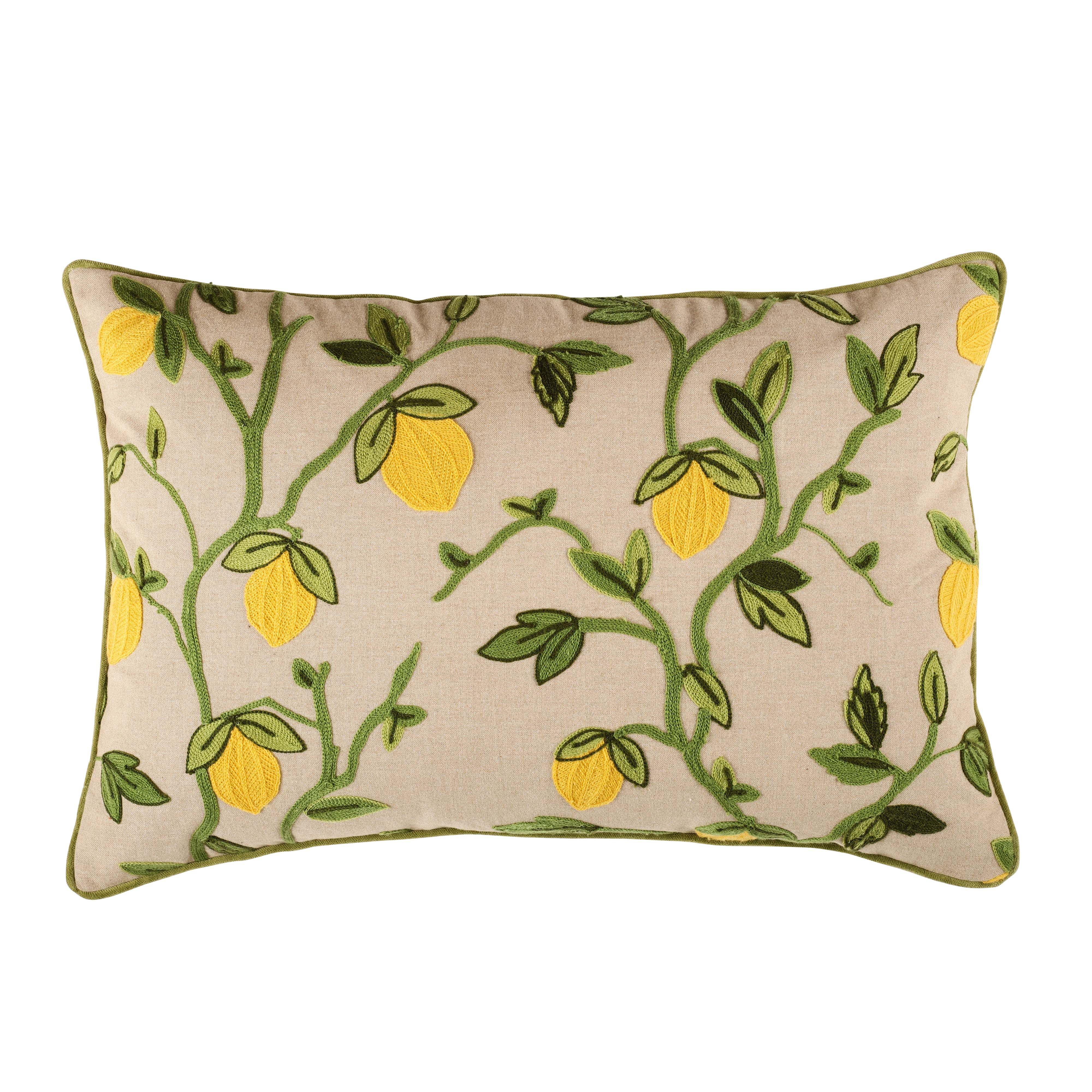 Citrus Orchard Lemon Cushion - WowCornwall