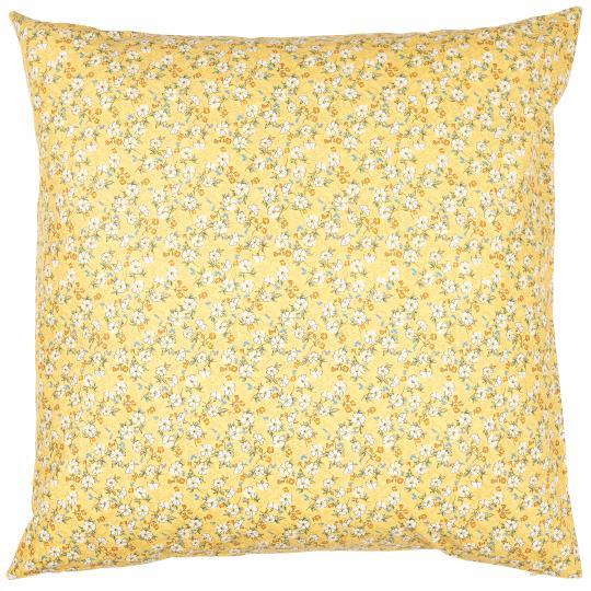 Light Yellow Floral Cushion - WowCornwall