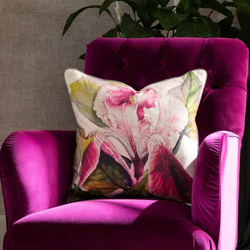 Marie Burke Darwen Cushion in Fuchsia