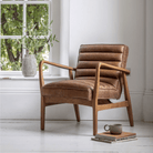 Datsun Armchair Vintage Brown Leather - WowCornwall