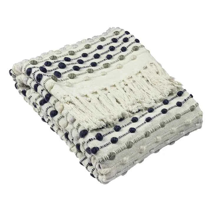 Dhadit Stripe Throw – Grey